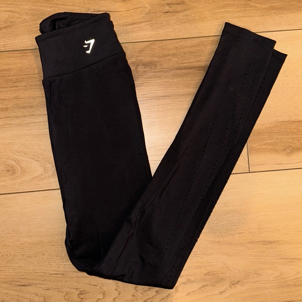 Gym Shark Black Leggings with Hole Details Up Sides